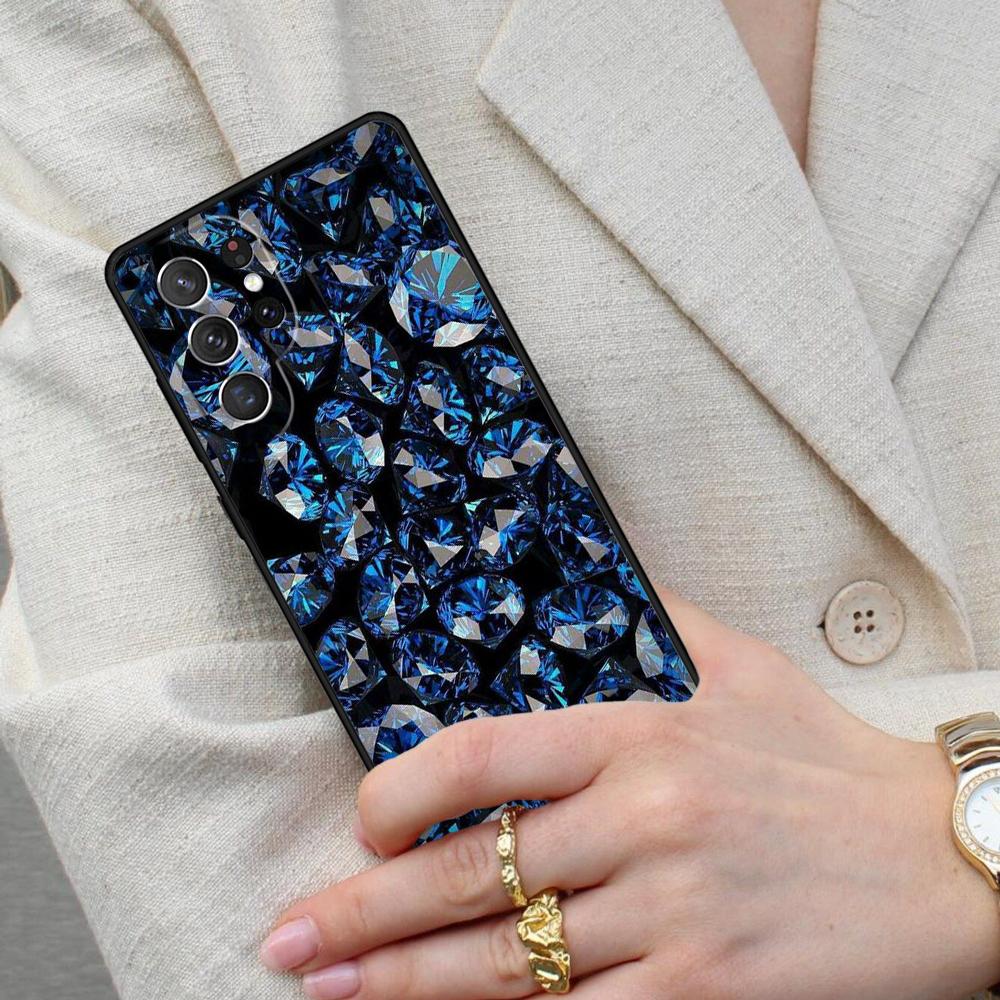 Diamond Crystal Pattern Cell Phone Case for Samsung Galaxy S26 Ultra S25 S24 S23 S22 S21 S20 Note10 Cover