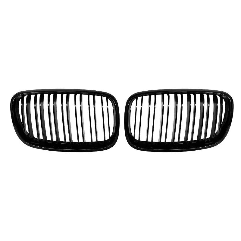 For BMW X5 X6 E70 E71 2007-2013 Front Bumper Kidney Racing Grille Glossy Black Car Double Slat Grill