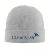 Credit Suisse Logotypstickade mössor för damer män mössor mössor vintermössa akryl vardagsmössor