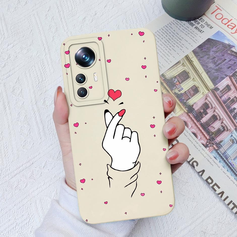 For Xiaomi 12T Case Hot New Design Cute Cat Butterfly Cartoons Matte Liquid Silicone Shell For Xiaomi 12T Pro Ultrathin Fundas