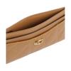 Coach Card Case 11 Gold Logo Striped Stitch Napa Leather Women Card Case Brown CM434-B4T7J
