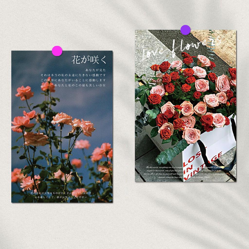 10×15CM 10PCS Complete the Flowering Period Poster Stickers Coffee Laptop LuggageLiving Wall Card Background Sticker