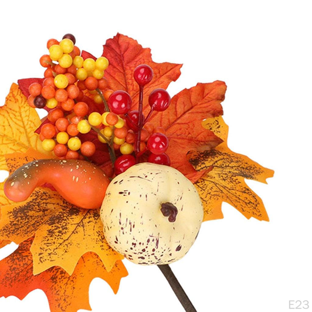 Artificial Maple Branches Vine Foliage with Pumpkin DIY Halloween Decor Kitchen Festival Table