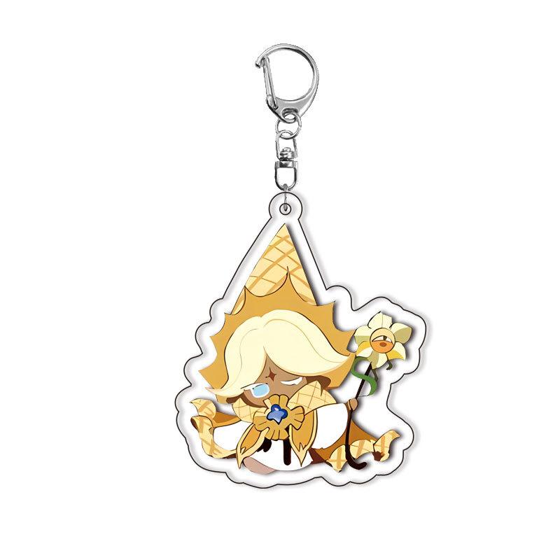 New style Game Cookie Run Kingdom Keychains for Accessories Bag Shadow Milk Pure Vanilla Cookie Keyrings Jewelry Fans Gift