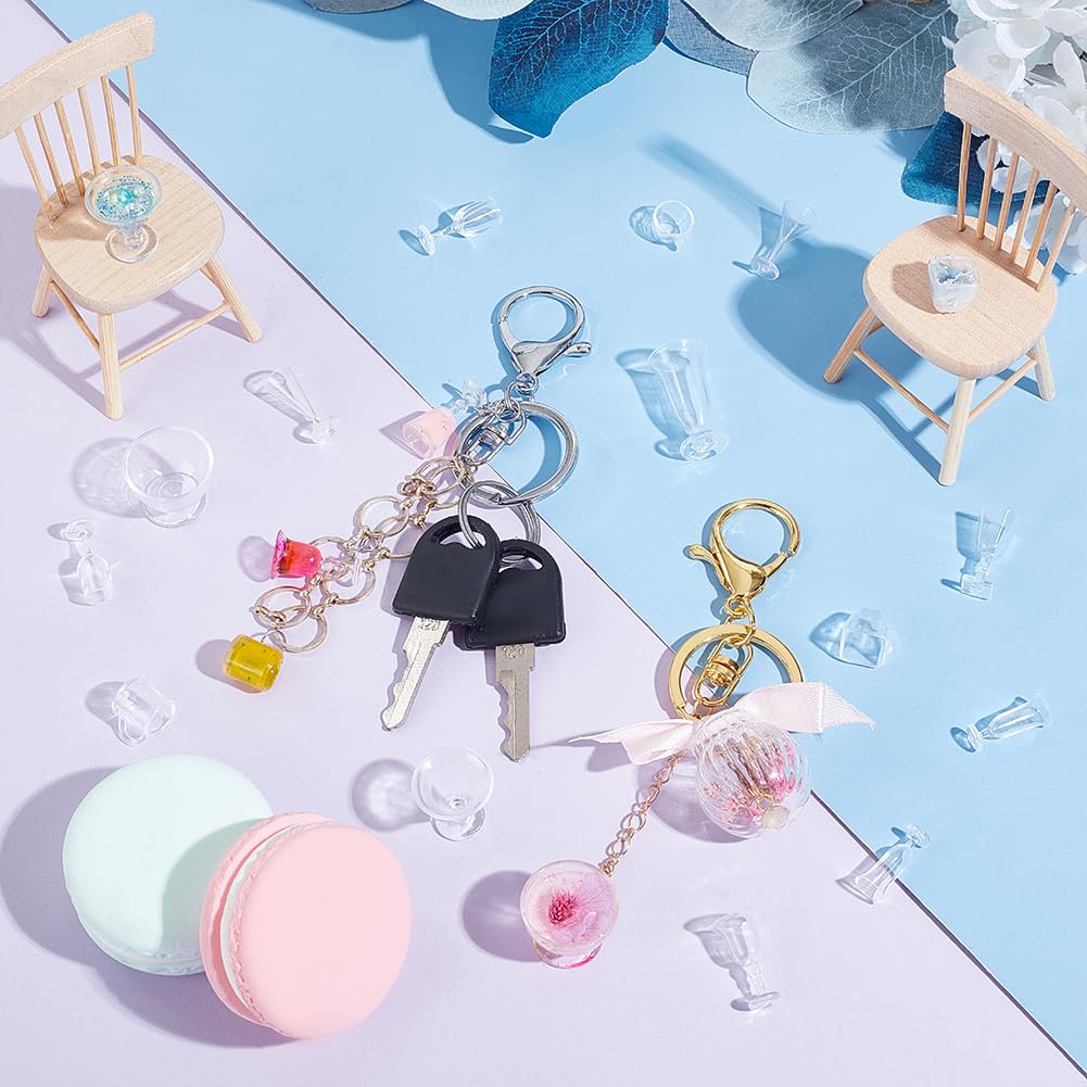 OLYCRAFT Mini-Tasse Mini-Plastikbecher Mini-Dessert Mini-Trinkglas Küchen-Dekoration Miniatur-Puppenhaus Zubehör 68-teilig