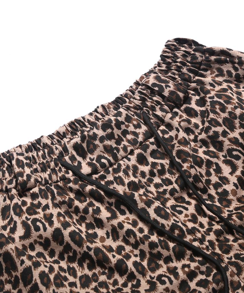 ROCKPSYCHO Leopard Bermuda Shorts Brown