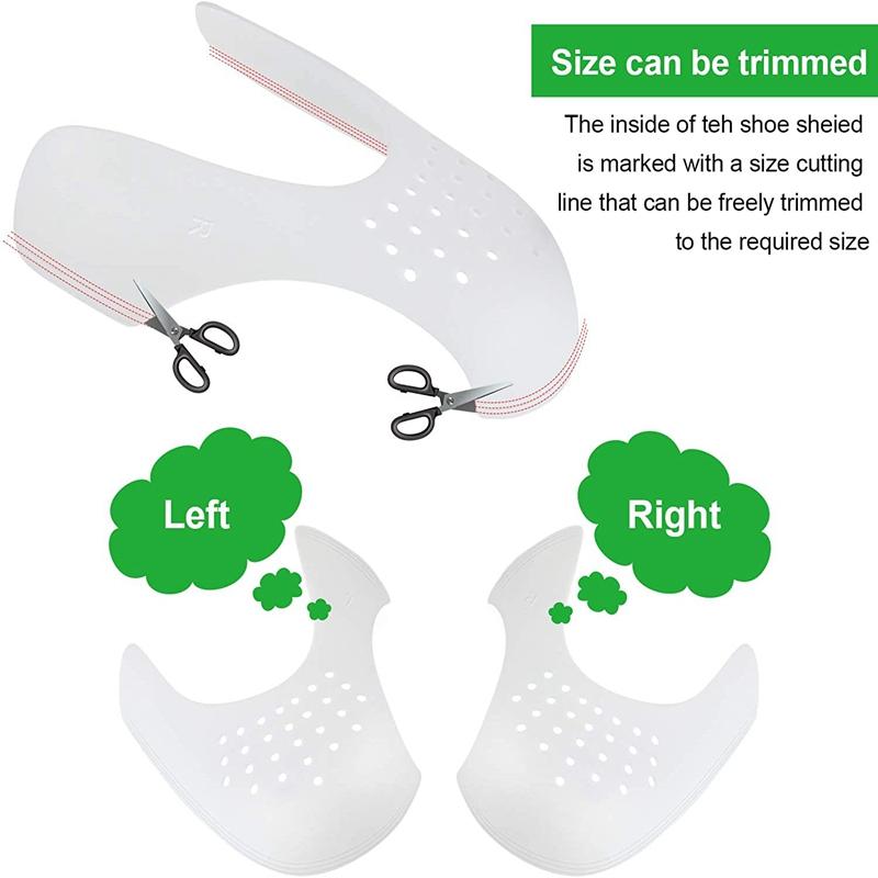 1Pair Crease Protector Shoe Anti Crease Bending Crack Toe Cap Support Shoe Stretcher Lightweight Keeping Shield Sneakers
