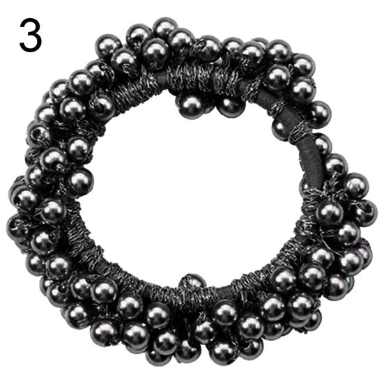 Fashion Women Girls Faux Pearl Ponytail Holder Hair Tie Ring Rope Accessory