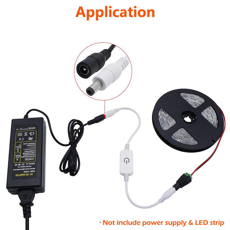 LED Knob Touch Switch Dimmer DC12-24V USB 5V Brightness Adjust Controller for 5050 3528 COB LED Strip Light Tape Ribbon Lights
