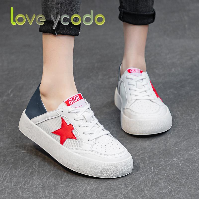 love ycodo Brand Women and Girls Students Natural Leather Fashion Comfortable Loafers a Combination of Slipper and Loafer