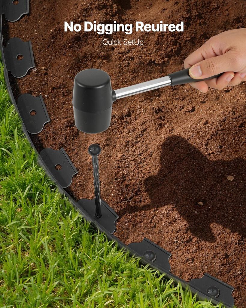 Landscape Edging, 600 X 5 Cm Plastic Garden Border Edging with 120 Spikes, No Dig, Flexible Lawn Edgings Roll, UV-Resistant Mini Fence Borders Pathway