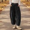 Women's Corduroy Pants with Elastic Waist, Loose Fit Casual Trousers for Everyday Wear