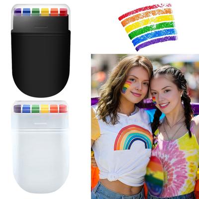Rainbow Face Paint Pride Face Body Paint 6 Colors Safe Face Paint Stick Body Markers for Marches Parties Festivals Pride Day Celebrations