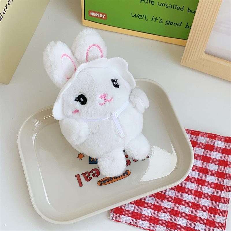Cute White Rabbit Plush Doll Cartoon Doll Pendant Schoolbag Keychain Grab Machine Doll