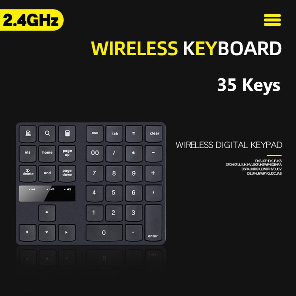 

Поставляется цифровая клавиатура мультимедийная перезаряжаемая 35 клавиш цифровая клавиатура 2.4G Беспроводная цифровая клавиатура