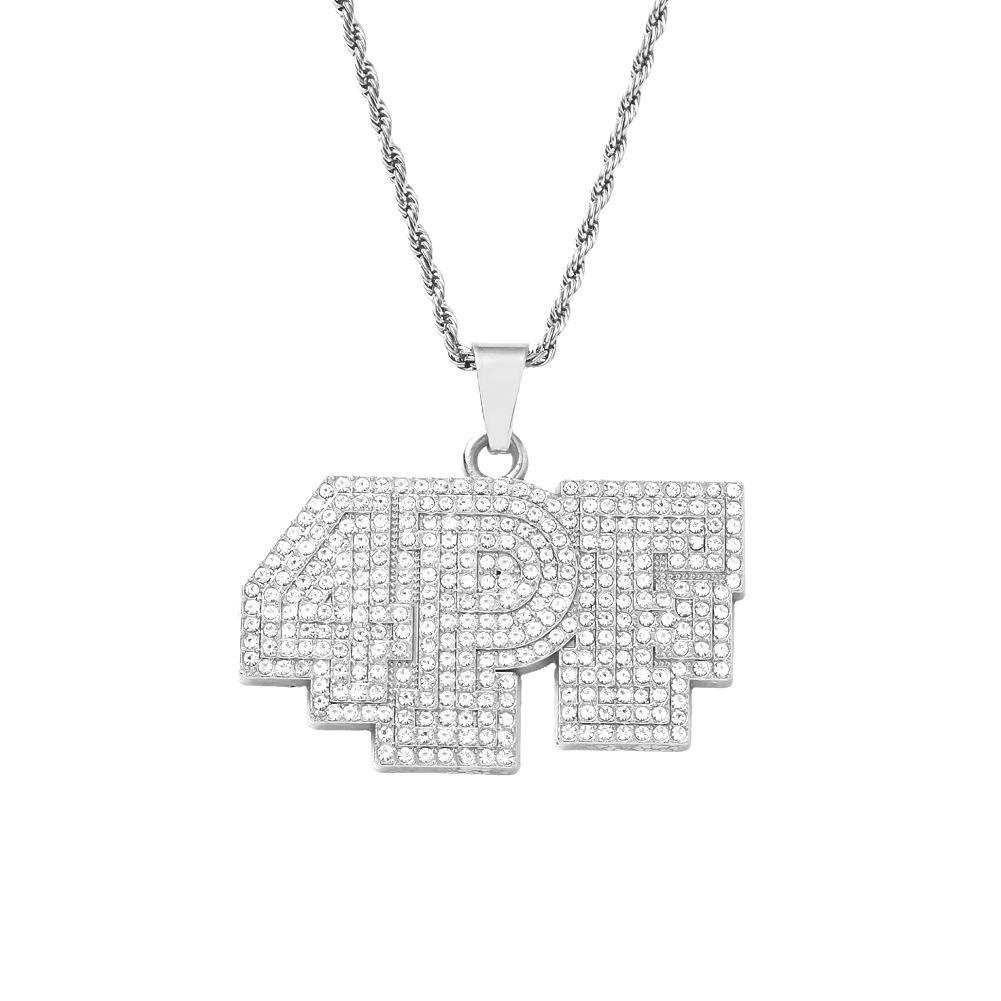 

Европейский хип-хоп полный бриллиант английская буква 4pf кулон ожерелье персональный ночной клуб хипстер цифровая буква кулон ожерелье