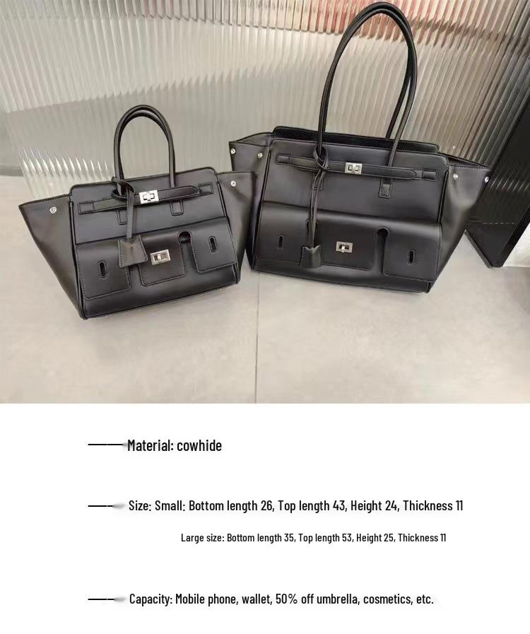 Large Kelly Cowhide Crossbody & Shoulder Bag - Fashionable Underarm Platinum Handbag with Spacious Capacity