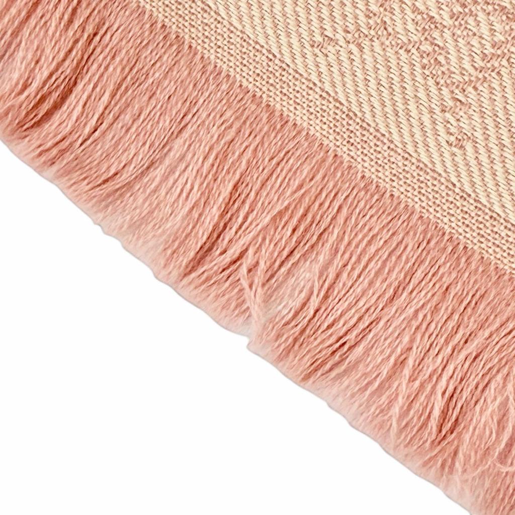 Pristine GUCCI Scarf GG wool scarf Mini fringe pink wool Women 848507 Used