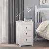 VidaXL Bedside Table White 40x35x61.5 Cm Solid Pine Wood 813701