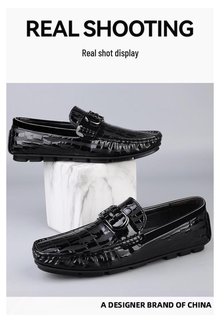 Bean Bean Stylish Men's Retro Genuine Leather Driving Loafers - Soft Sole Casual Shoes