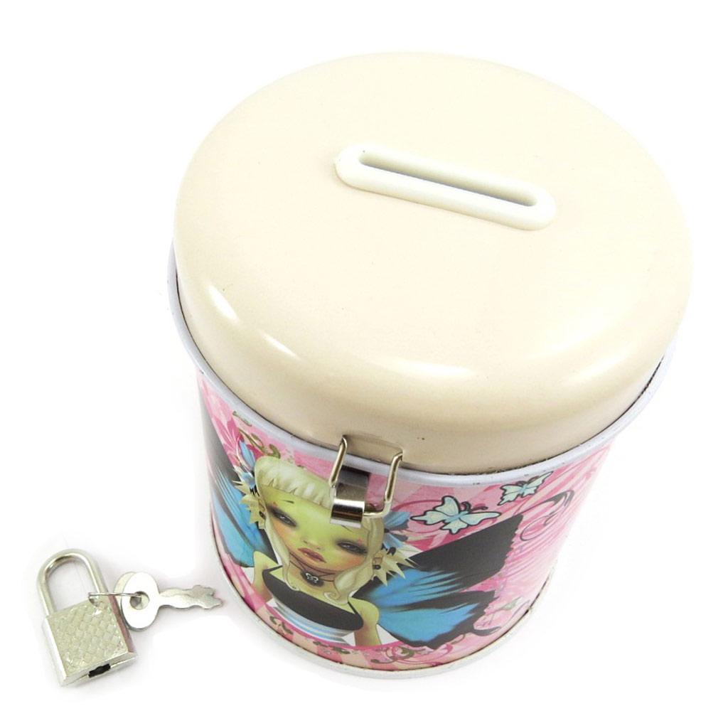 Les Trésors De Lily [L6878] - Pink 'Fairy Dreams' Metal Piggy Bank