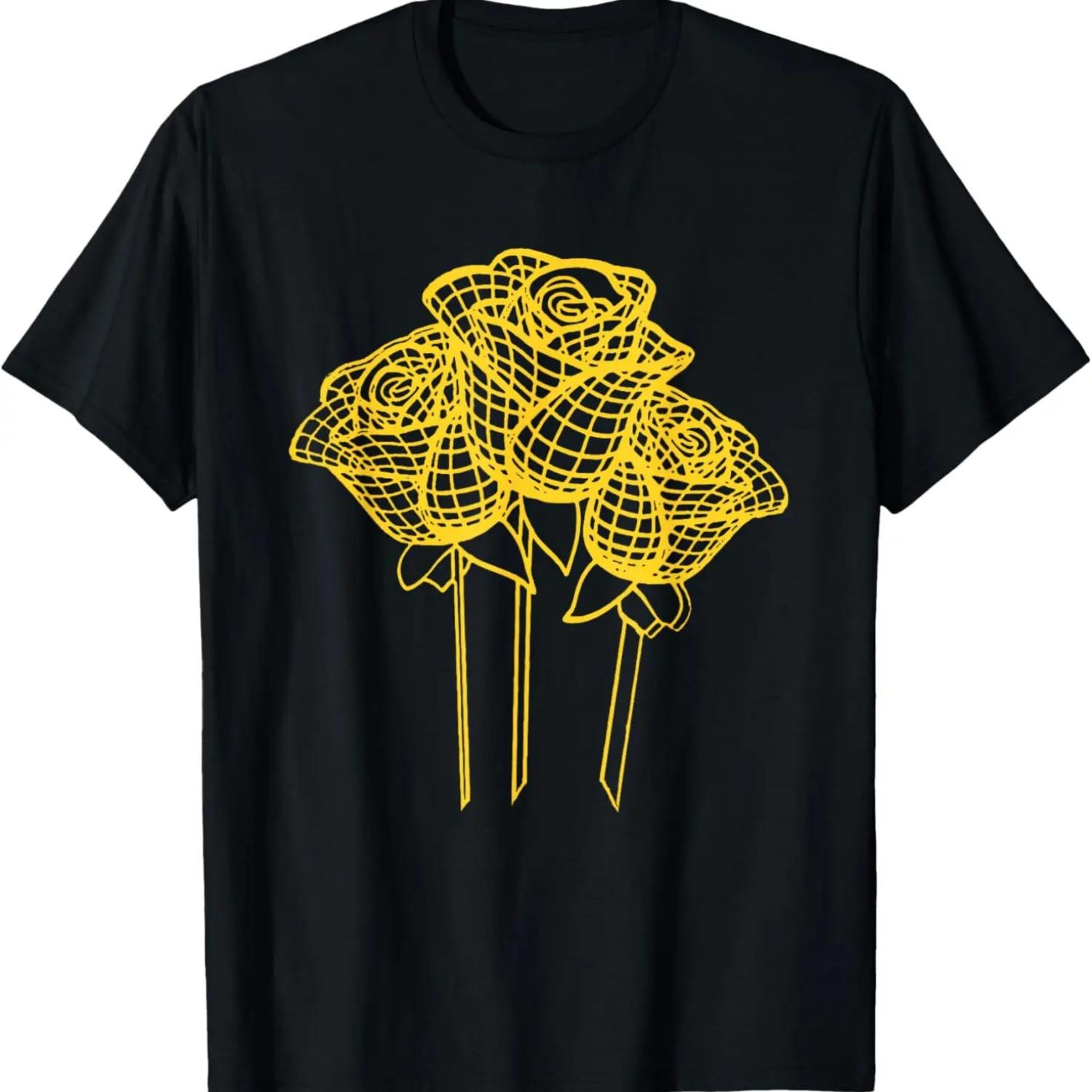 

Artistic Yellow Roses Geometric Line Drawing T-Shirt XXXXXL чёрный