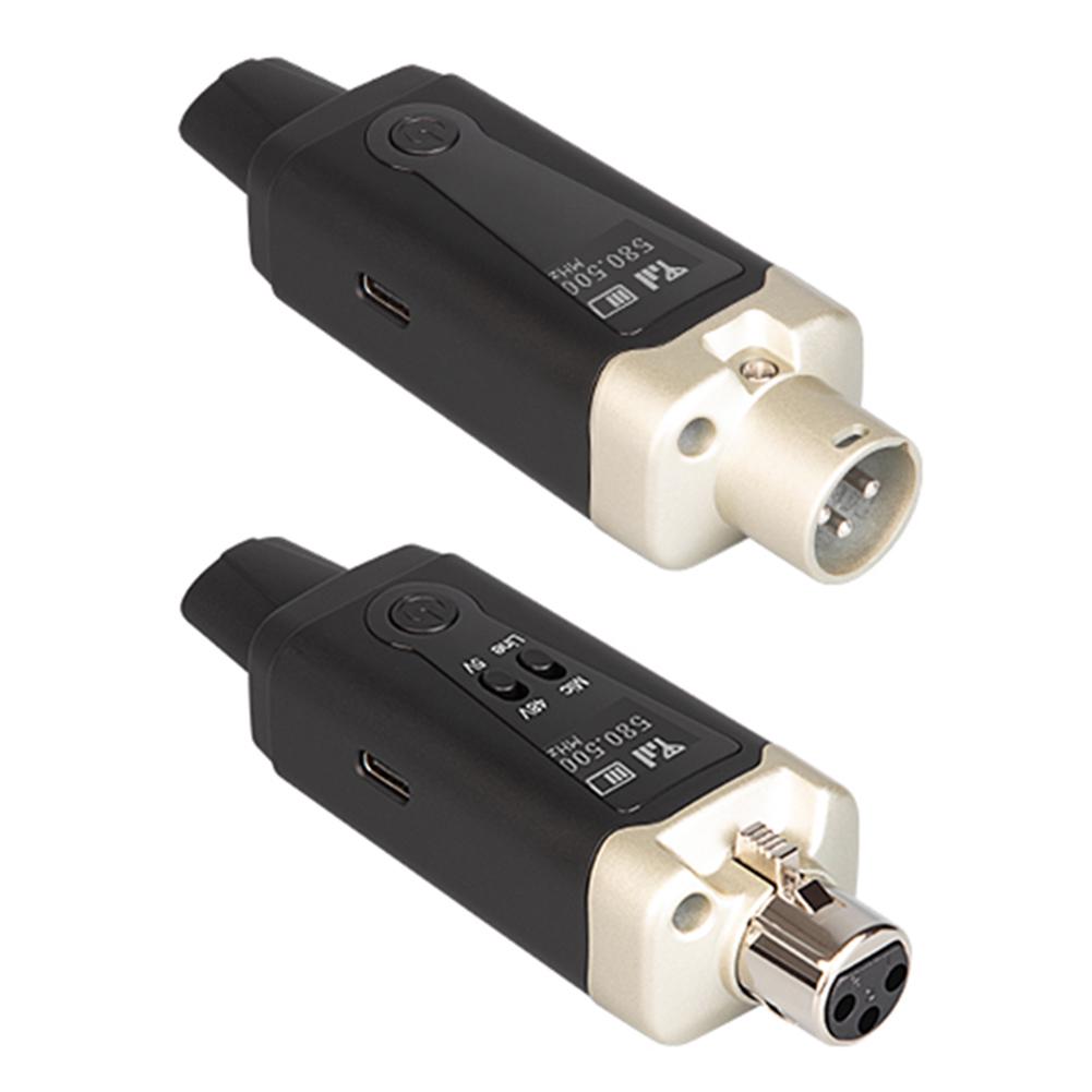 UHF Microphone Wireless Transmitter Receiver 500-980MHz Mic Converter Adapter 1000mAh Type-C Rechargeable for Musical Instrument