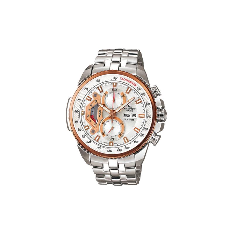 

Casio EDIFICE Series Simple Casual Fashion Pointers Quartz Movement Stainless Steel Strap Japanese and Korean Watch Men s Watch White Dial EF-558D-7AV білий
