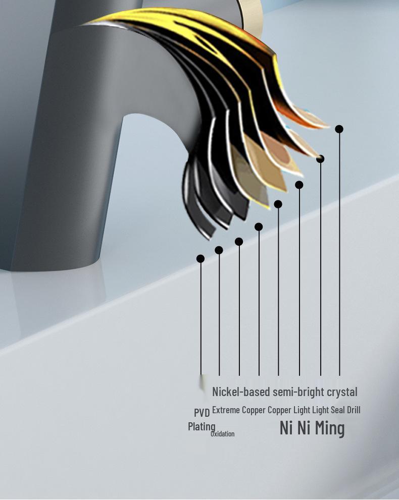 Digital Display Ambient Light Hot and Cold Bathroom Faucet for Vanity and Hand Washing Basin