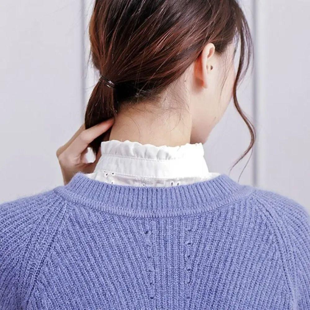 Jacquard Detachable Fake Collar White Adjustable Neckline False Blouse Collar  Clothes Decoration