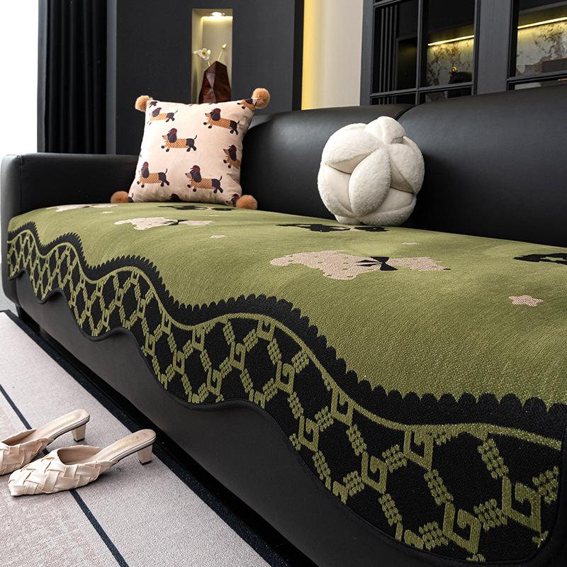 Neues Speziell geformtes Leder-Sofakissen, Universell für alle Jahreszeiten, Leichter Luxus, Hochwertiger Bezugsstoff, Gerade Reihe Einteiliges Sitzkissen