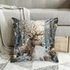 1pc Pillowcase, Victorian Holiday Reindeer Pattern Pillowcase, Soft and Comfortable Polyester Short Plush Fabric, Single-Sided Print, Pillow Insert No