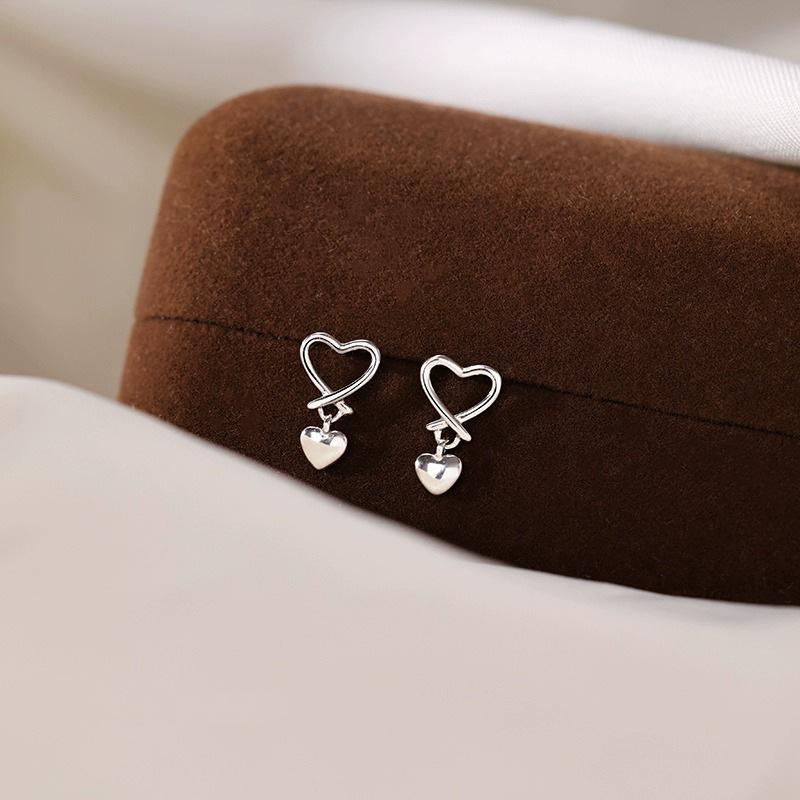 Simple Hollow Heart Earrings for Women, Temperament Commute Ear Accessories, Minimalist Openwork Heart Stud Earrings