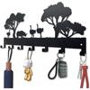 Metal Car Key Holder for Wall,Metal Key Organizer Wall Decorative with 7 Hooks,Black Wall Mount Key Holder for Entryway,Front Door,Hallway,Office