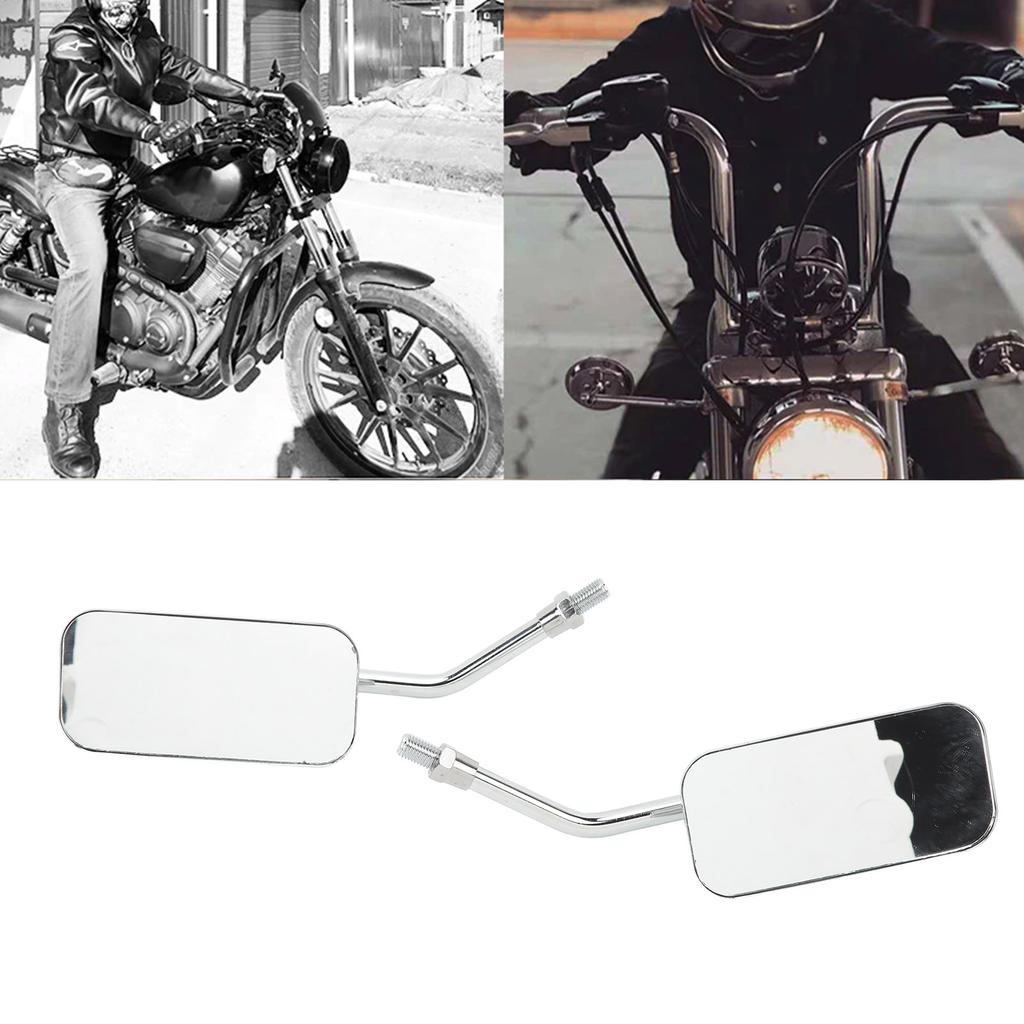 Motorcycle Rearview Mirror   Clear Wide Angle Side Rear View Wing Mirror Kit for 38mm Inner Diameter Bumper