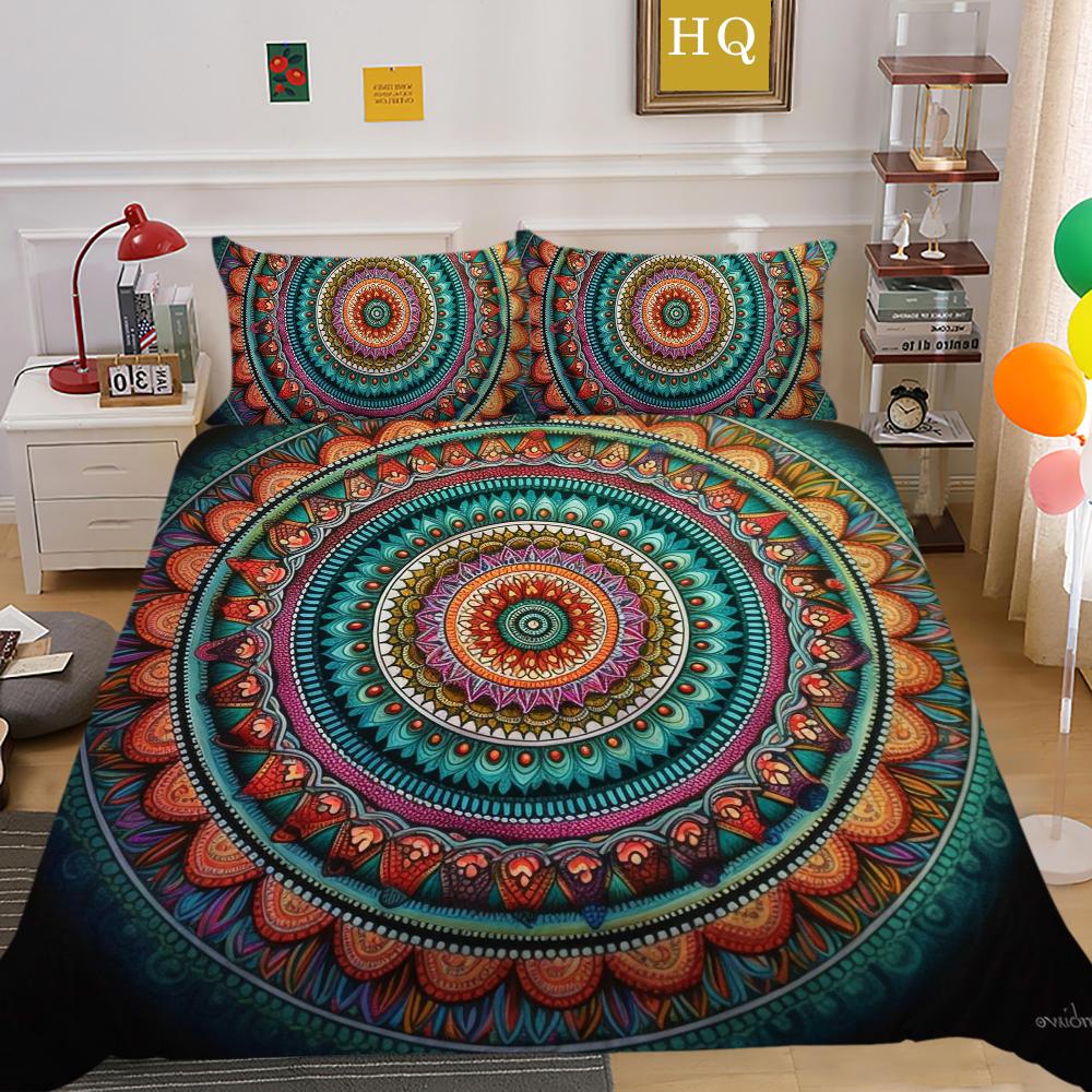 Cuverturi de pat cu mandala Decorare dormitor Seturi de pat la modă Cuverturi de pat din microfibră de dimensiuni complete Costume de pat pentru bărbați