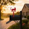Outdoor Mailbox Sign Yard Iron Signage with Fixed Holes, Metal Cat Butterfly Decoration, Hole for Wood Leather Mailboxes Mounting