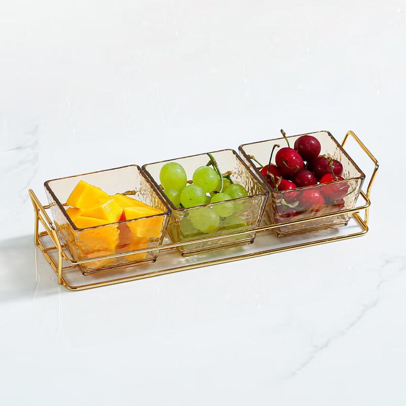 Hammered Acrylic 3-Compartment Serving Plate