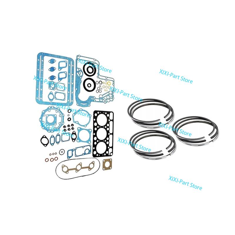 For Kubota D850 Full Gasket Kit Set Piston Ring 72*2HK+1.5+4 Cylinder Head Gasket For Kubota Engine Overhaul Rebuild Kit