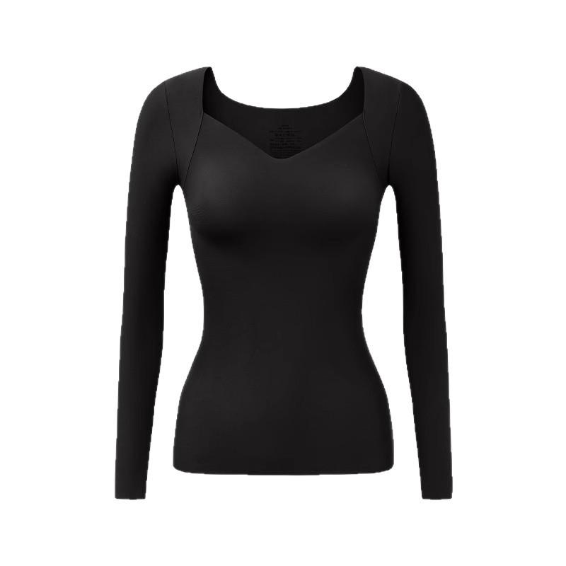 Herbal Style Seamless Hyaluronic Acid Inner Wear: Women's Invisible Skin-Beautifying Base Layer with Chest Pad - Warm Underwear for Autumn and Winter.