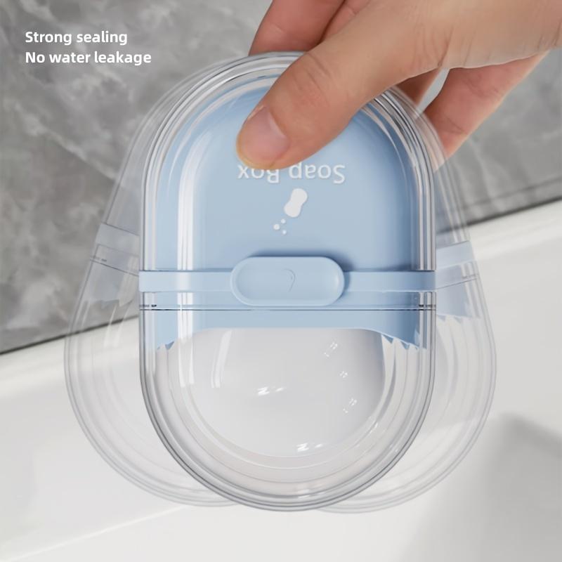 Travel Soap Dish with Drain And Lid - Oval Sealed Portable Soap Box for Business Trip - Made of Durable Material - Suitable for Halloween