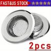 2pcs Stainless Steel Sink Strainers - Anti-Clogging Metal Slag Separators with Perforated Design for Kitchen & Bathroom Sinks,