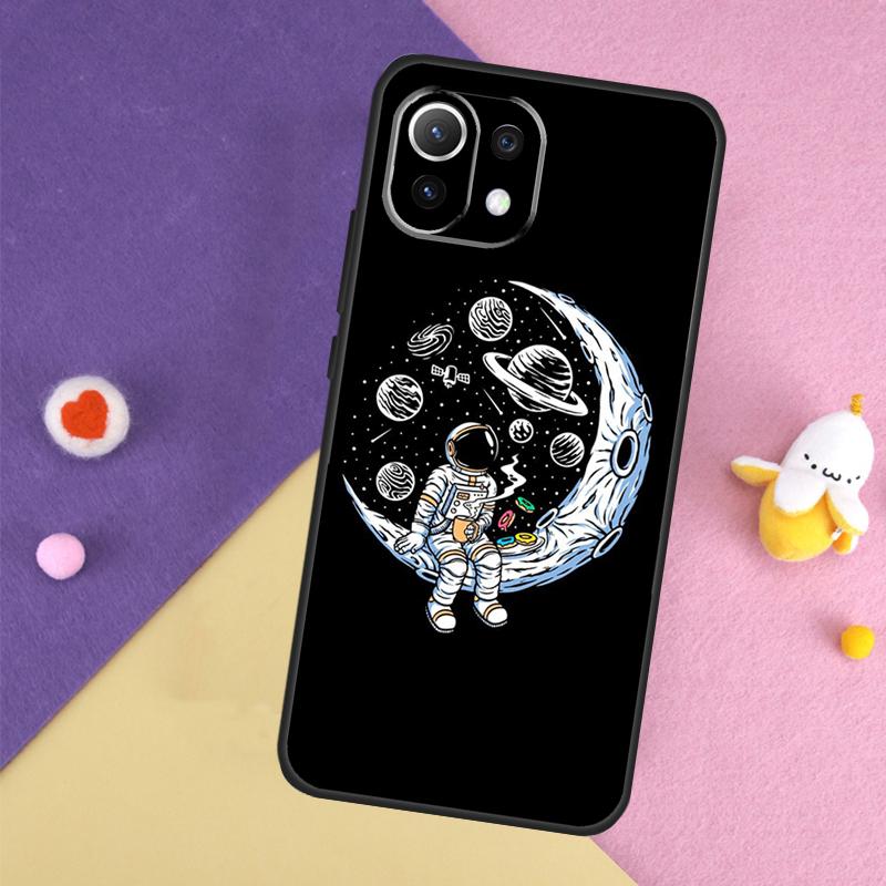 Aesthetic Space Moon Astronaut Case For Xiaomi 15 13 14 Ultra 14T 11T 12T 13T Pro POCO X7 Pro X3 X5 X6 F5 F6 M6 Pro Cover