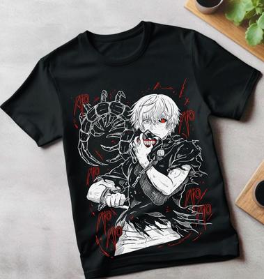 חולצת טריקו Tokyo Ghoul חולצת טריקו Ken Kaneki מנגה אנימה יפנית חולצת טי טי כל המידות