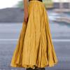 Women's  Casual Pleated Solid Color Half Skirt, Pleated A-line Skirt, Large Swing Floor-length Skirt