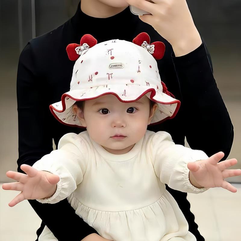 Spring Cute Princess Baby Girl Bucket Hat with Sun Protection for Infants and Toddlers