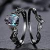 Pierścionki dla par Gun Black & Sea Blue Diamond - Europejska i Amerykańska Biżuteria Zaręczynowa INS dla Kobiet