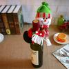 Manchons pour bouteilles de vin Père Noël et Bonhomme de neige avec design cartoon pour décoration de fête de Noël