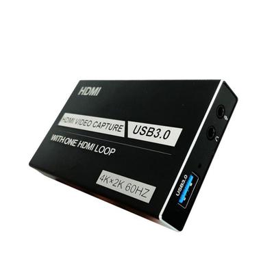 USB3.0-Videoaufnahmekarte 4K-Ring-Out-HDMI mit Audiomikrofon HD-Spiel-Live-Aufnahmebox