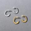 Cold Wind Copper Plated 18K Earrings C Type Inlaid Zircon S925 Silver Needle Stud Earrings Creative Trend Simple Earrings